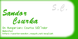 sandor csurka business card